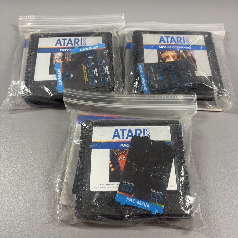 Atari 5200 Game‎ Bundle Lot 3 Cart & Manuals - Defender Missile Command Pac Man
